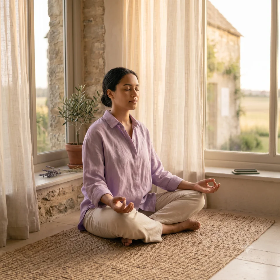 Persona realizando una práctica de meditación