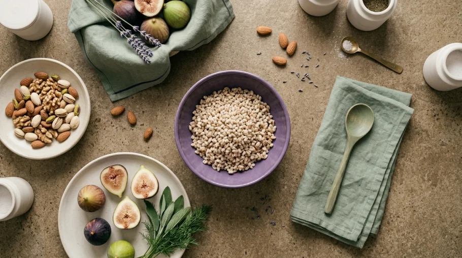 Alimentos saludables sobre una mesa
