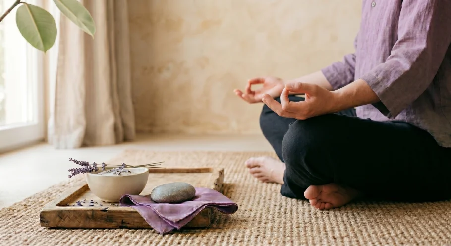 Persona practicando meditación